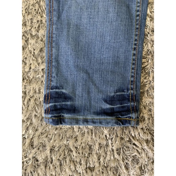 Women's/juniors Vigoss Denim Capri Size 1 Medium Blue wash Button flap pockets - Picture 3 of 11